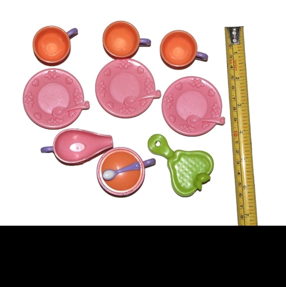 My Little Pony MLP G3 TEA PARTY cups saucers brush cream sugar lot _ 9PC - Picture 2 of 3